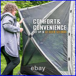 Quick-Set Traveler Portable Gazebo Canopy Shelter Screen Tent, Gray (Used)