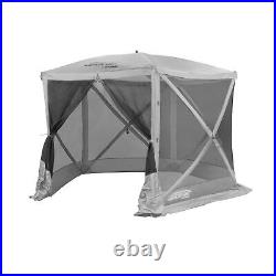 Quick-Set Venture Outdoor Gazebo Canopy Shelter & Screen Tent, Gray (Open Box)