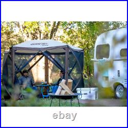 Quick-Set Venture Outdoor Gazebo Canopy Shelter & Screen Tent, Gray (Open Box)