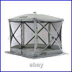 Quick-Set Venture Portable Gazebo Canopy Shelter & Screen Tent, Gray (For Parts)