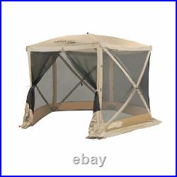 Quick-Set Venture Portable Outdoor Gazebo Canopy Shelter Screen Tent, Beige