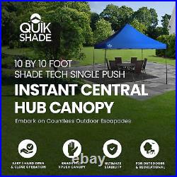 Quik Shade 10x10ft Shade Tech Instant Central Hub Canopy, Blue (Open Box)