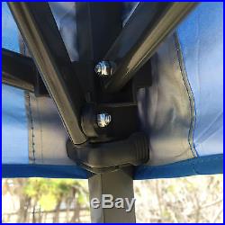 Quik Shade Ultra Compact 8' X 8' Folding Canopy Blue Top Black Frame 161448