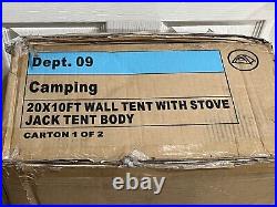 REPLACEMENT TENT COVER 20x10 Foot Ozark Trail 10 Person Wall Tent with Stove Jack