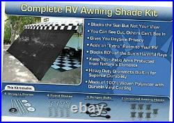 RV Awning Shade Complete Kit (Black) 8'x20