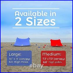 Red Suricata Family Beach Sunshade Sun Shade Canopy Medium 7' x 7'