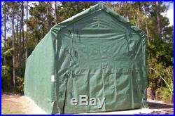 Rhino Shelter House Style 14' W x 42' L x 15' H Green RV/Boat Garage