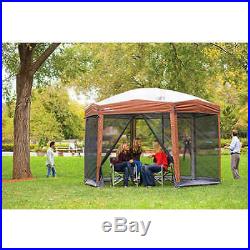 Screened Canopy Hex Instant Gazebo Camping Tent Shelter Shade House Bugs New