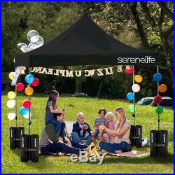 SereneLife SLGZ10BA Waterproof Pop Up Tent Commercial Instant Shelter 10 x 10 ft