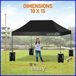Serenelife SLGZ15BL Waterproof Pop Up Tent Commercial Instant Shelter 10X15FT
