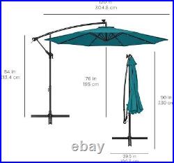 Solar LED Offset Hanging Market Patio Umbrella for Backyard, Poolside and Garden