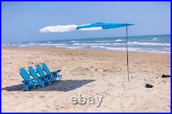 Southern Sail Shades, Blue & White, Wind Powered Beach Sun Shade, 120 sq ft
