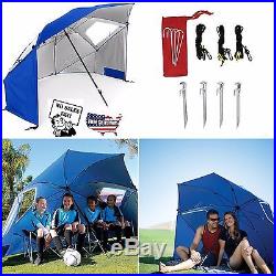 Sport-Brella Portable All-Weather Sun Umbrella 8-Foot Canopy Blue Waterproof NEW
