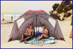 Sport Brella Umbrella Superbrella Beach Red Wide Sun Protection XL 9 Feet NEW