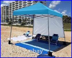 Stable Pop Up Beach Tent with Backpack Bag, 8 x 8 ft Base / 6 x 6 ft Top, Sky