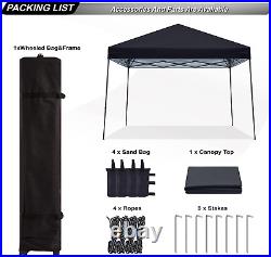 Stable Pop up Outdoor Canopy Tent, Black