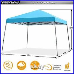 Stable Pop up Outdoor Canopy Tent, Sky Blue 12x12 sky blue