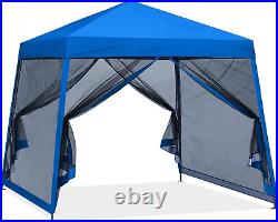 Stable Pop up Outdoor Canopy Tent with Netting Wall, Royal Blue