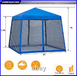 Stable Pop up Outdoor Canopy Tent with Netting Wall, Royal Blue