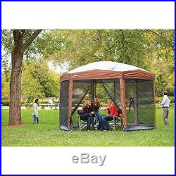 Stable Steel 12 x 10 foot Hex Instant 3 min set up Screened Canopy Gazebo Bag
