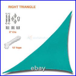 Sun Shade Sail Turquoise Right Triangle Permeable Canopy Lawn Patio With/6'' Kit