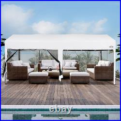 Suntime 10'x20' Easy Pop Up Canopy withRemovable Sidewalls, White (Open Box)
