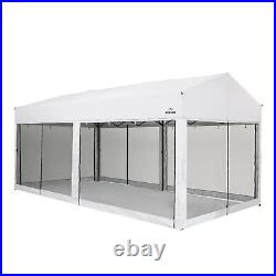 Suntime 10'x20' Easy Pop Up Rectangular Canopy withRemovable Sidewalls, White(Used)