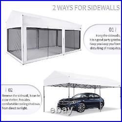 Suntime 10' x 20' Easy Pop Up Rectangular Canopy with Removable Sidewalls, White