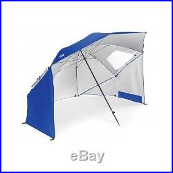 Super-Brella Beach Umbrella Canopy Sports Sun Rain Shelter Blue Folding Large 8