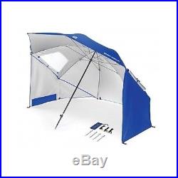Super-Brella Beach Umbrella Canopy Sports Sun Rain Shelter Blue Folding Large 8