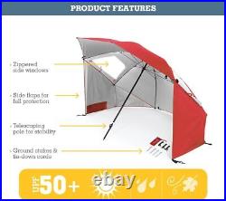 Super-Brella SPF 50+ Sun and Rain Canopy Umbrella for Camping, Beach and Sports