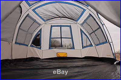 Tahoe Gear Prescott 12 Person 3-Season Family Cabin Camping Tent Blue/White
