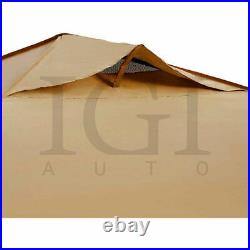 Tan 12'x12' Pop Up Canopy Height Adjustable Easy Setup Instant Shelter