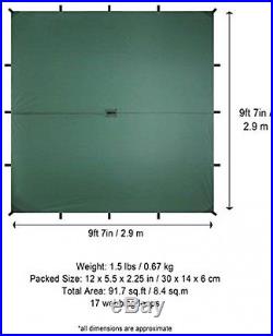 Tarp Aqua Cover Tent Waterproof Quest Sil Guide 100% Rip Stop Nylon 10x10 Feet