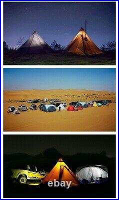 Teepee Pyramid Tent Retro Camping Tent Yurt Chimney Hole Army Hiking Sun Shelter