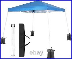 Telescoping Slant Leg Outdoor Pop Up Canopy Tent 10x10 Base 8x8 Top Portab