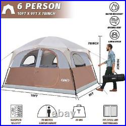 UNP Tents 6 Person Waterproof Easy Setup, Double Layer Family Camping Tent, New