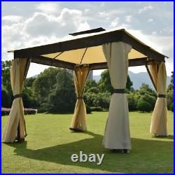 US Direct U-Style Gazebo Canopy Anti-Mosquito Uv-Proof Tent for Yard Garden Pa