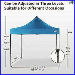 Upgraded Pop Up Canopy Tent, Heavy Duty Canopy with Wheeled 10x10 Sky Blue