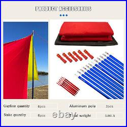 Utility Shade Portable Beach Tent Canopy with Poles Camping Hiking Picnic Fishing