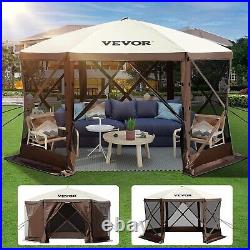 VEVOR Camping Gazebo Screen Tent Canopy Shelter 6Sided 12x12ft Sun Shade Outdoor