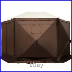 VEVOR Camping Gazebo Screen Tent Canopy Shelter 6Sided 12x12ft Sun Shade Outdoor