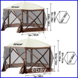 VEVOR Pop-up Camping Gazebo Camping Canopy Shelter6 Sided 12x12ft