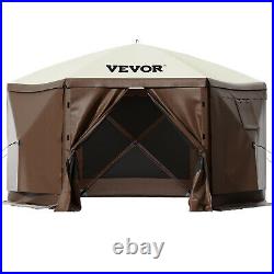 VEVOR Pop-up Camping Gazebo Camping Canopy Shelter 6 Sided 10' x 10' Sun Shade