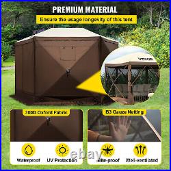 VEVOR Pop-up Camping Gazebo Screen Tent Canopy Shelter 6 Sided 12x12ft Sun Shade