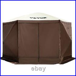 VEVOR Pop-up Camping Gazebo Screen Tent Canopy Shelter 6 Sided 12x12ft Sun Shade