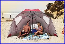 Vented SPF 50+ Sun and Rain Canopy Umbrella for Beach and Sports Events (8-Foot)