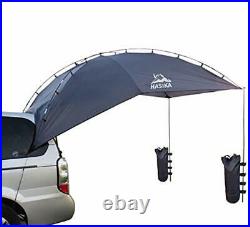 Versatile teardrop awning for SUV camping trailer and light truck cladding