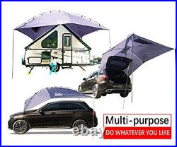 Versatility Teardrop Awning for SUV RVing Car Camping with 2 Sandbags Gray