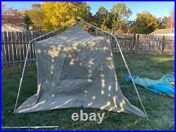 Vintage HETTRICK heavy canvas 12' x 12' x 8' GAZEBO TENT Canopy SCREEN ROOM